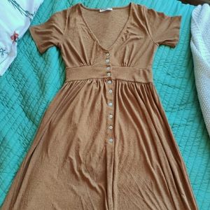 Midi length brown dress